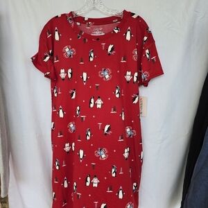 Red Penguin Print Dress